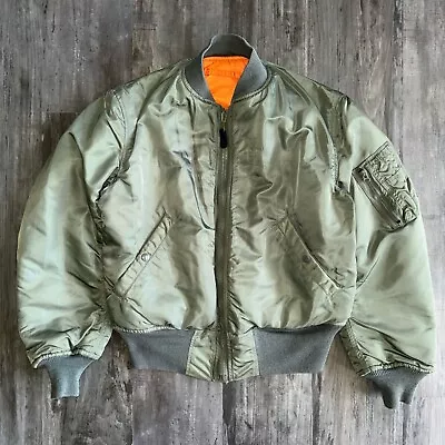 Vintage 60s Alpha Industries MA-1 Flight Jacket 1963 Size Small Wool Lined • $340
