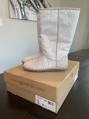 UGG Lo Pro Classic Tall Boots Women’s Size 8 EUC With Box Striped • $35.83