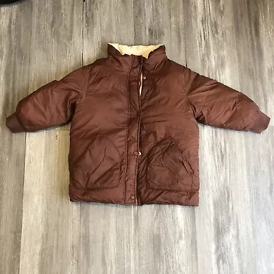 Zara Kids Girl Puffer Jacket Brown Size 4-5y Front Pockets Full Zip • $34.99