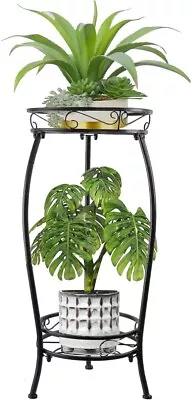 Plant Stand Indoor Outdoor 2 Tier Tall Metal Plant Shelf Corner Display Rack 2 • $45.99