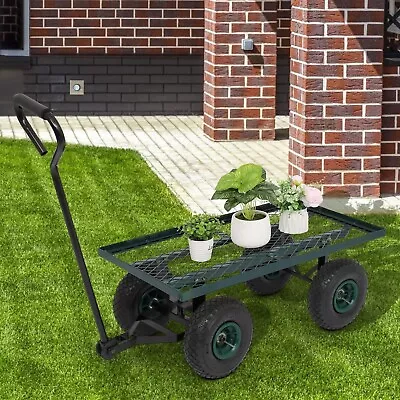 38  Garden Carts Yard Dump Wagon Cart Lawn Utility Cart Outdoor Heavy Duty Green • $56.85