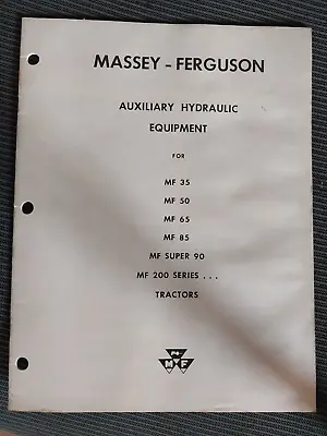 Massey-Ferguson Auxiliary Hydraulic Equipment For 35 50 65 85 Super 90 And 2 • $10