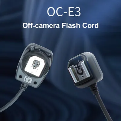 OC-E3 Camera Extension Cord Off-Camera Flash Sync For Canon Nikon Flashlight • £16.55