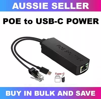 POE Active Power Over Ethernet Splitter TO USB-C TYPE 5V Adapter Raspberry Pi 4 • $18.50