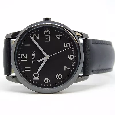 Timex T2N947 Indiglo Genuine Leather Quartz Analog Men's Watch New Battery • $18.99