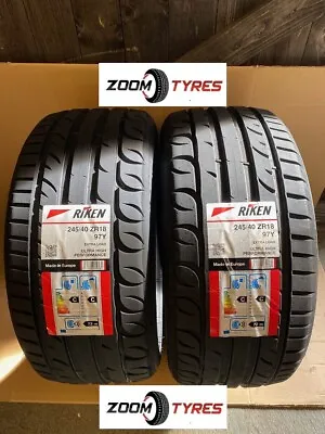 2 X RIKEN 245 40 18 UHP PERFORMANCE 97 Y MADE BY MICHELIN TYRES 2454018 BMW AUDI • $247.30