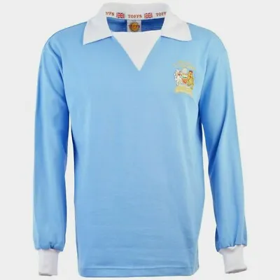 Mens Manchester City 1976/1977 Retro Replica Football Soccer Shirt Jersey Size L • $74.99