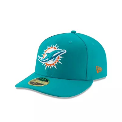 Miami Dolphins NFL Low Profile Basic New Era 59FIFTY Fitted Hat-Aqua • $29.99