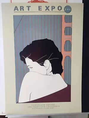 Vintage Original Patrick Nagel ART EXPO CAL 1981 Print Never Framed 19x27 • $199