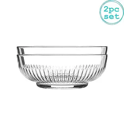 Campana Glass Serving Bowls Set Of 2 Mixing Bowl Clear • £10