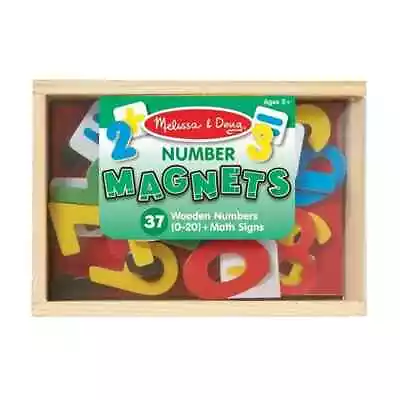 MELISSA & DOUG 37 Wooden Number Magnets In A Box (0-20)+ Math Signs - NEW! • $15.03