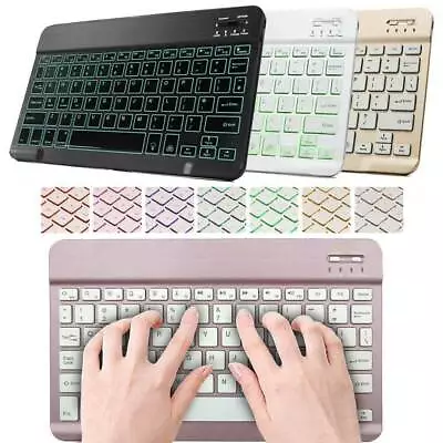 Universal Wireless Bluetooth Backlight Keyboard For IPad Samsung Amazon Tablet • $23.09