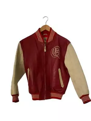 KADOYA Varsity Jacket KFOR-1143 Leather Red Size S • $327