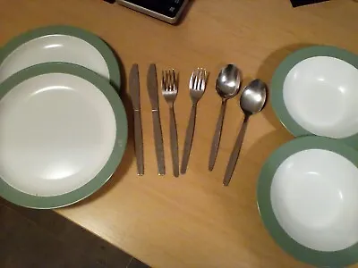 £22 • Buy Outdoor Melamine Dinner Set Plates Bowls Set Picnic Camping Crockery Cutlery