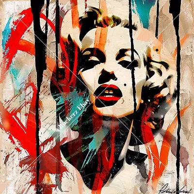 Marilyn Monroe Abstract Portrait Painting Digital Background Printable Wall Art • $1.23