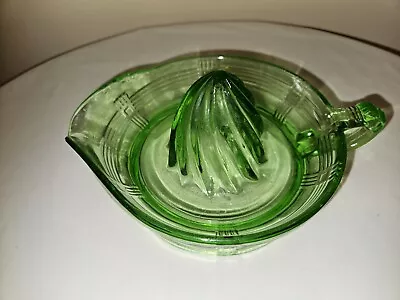 Green Depression Glass Lemon Citrus Juicer Reamer Vintage - Art Deco • $24.95