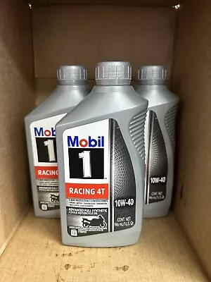 Mobil 1 Racing 4T SAE 10W-40 Advanced Full Synthetic Motorcycle Engine Oil 3PK • $36