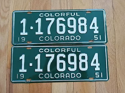 1951 Colorado License Plate Pair NOS • $99