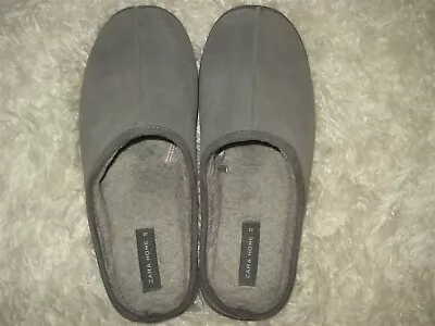 Zara Home Collection Mens Size 43 EU Grey Suede Slip On Warm Slippers  • $24