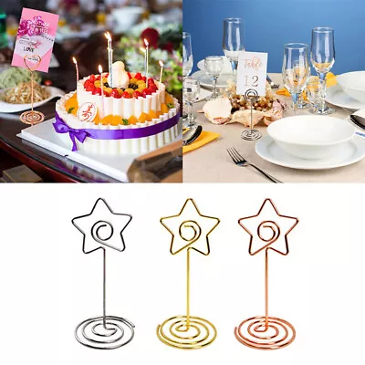 10/20Pcs Table Number Stand Place Card Holder Table Photo Clip Wedding DIY Decor • £5.68