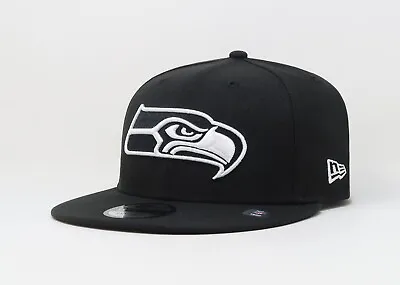 New Era 9Fifty Men  Women Cap Seattle Seahawks Basic Black White Snapback Hat • $34