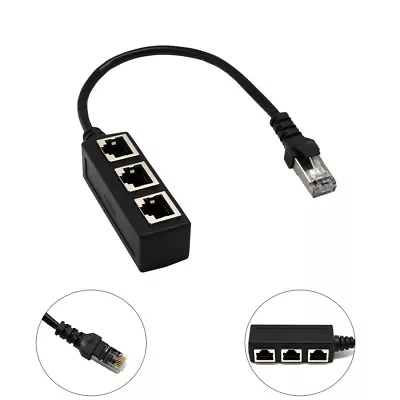 RJ45 1 To 3 Ethernet LAN Network Cable Splitter 3 Way Extender Adapter Connector • $18.70