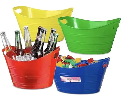 Zilpoo 4 Pack Oval Storage Tub With Handles Organization Buckets 4.5L • $9.95