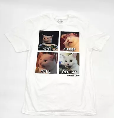 Smudge Lord Cat Meme Shirt Adult Medium White T-Shirt Graphic • $26.99