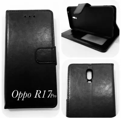 Stand PU Leather TPU In Wallet Case Cover  For OPPO R17 Pro  Black  • $12.95