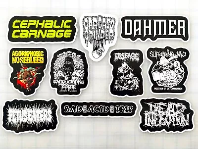 Grindcore Vinyl Sticker Lot (10 Stickers) SET 4 Grind Mince Gore Death Metal • $12.99