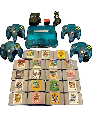 Nintendo 64 Console Clear Blue N64 Region Free You Can Choose Your Favorite Game • $88.60