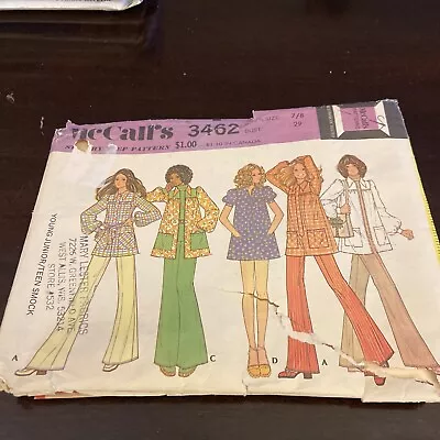 McCall's Vintage Sewing Pattern #3462 - Junior/Teen Smock - Size 7/8 Bust 29” • $4.50