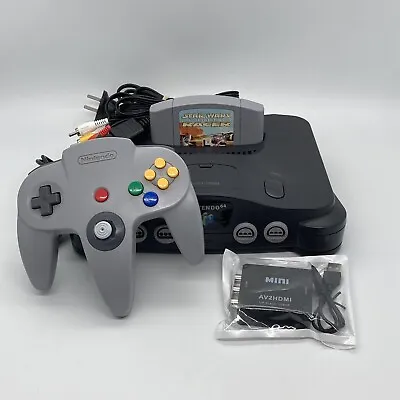 Nintendo 64 N64 Console Bundle W Genuine Grey Controller 1x Game + HDMI ADAPT. • $232