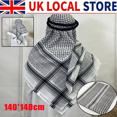 Shemagh Keffiyeh Scarf Arab Palestine Mens Women Palestinian Head Neck Wrap • £8.49