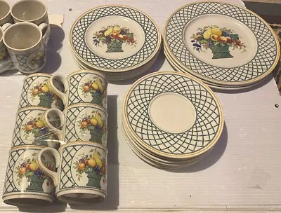 Villeroy & Boch 1748 “Basket” 23 Piece Set 6 Cups6 Plates  8 3 *sold 6 Cups* • $260