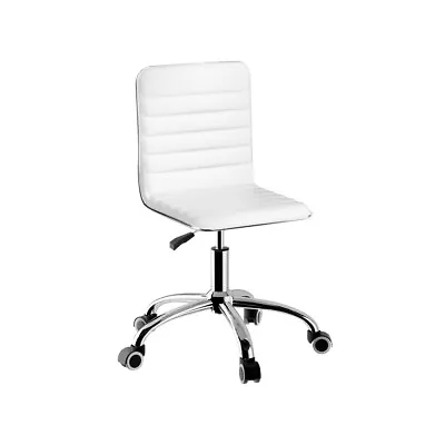Artiss Office Chair Computer Desk Gaming Chairs PU Leather Low Back White • $64.95