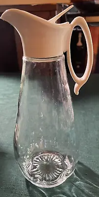 Vintage Log Cabin Syrup Dispenser Clear Glass 9” Tall. • $10.50