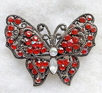 Vintage Rhinestone Butterfly Brooch (3 - 767) • $9.95