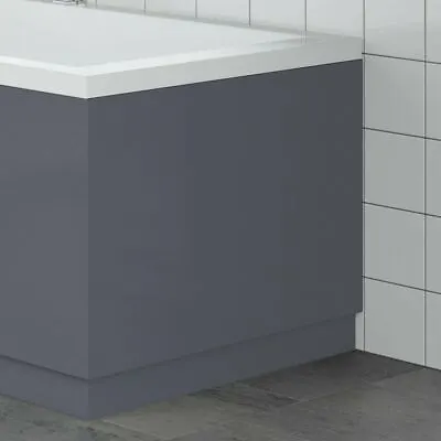 Modern Bathroom 750mm End Bath Panel 18mm MDF Grey Gloss Wooden Plinth Easy Cut • £44.99