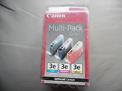 *NEW* CANON MULTI PACK 3 INKS ORIGINAL BCI3ec BCI3eY BCI3eM CYAN YELLOW MAGENTA • £4.79