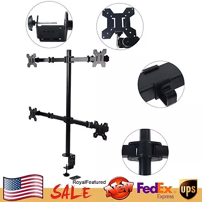 Quad Monitor Desk Mount Adjustable Clamp Stand Heavy Duty 4 Screens Up To 27  • $58