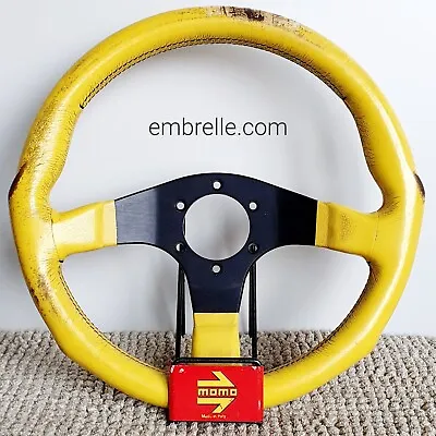 MOMO Leather Steering Wheel Corse Size 320mm Honda BMW E30 Audi Toyota Miata • $119.99