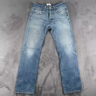 Vintage Levis 501 Size 31x32 Button Fly Red Tab Mens Blue Wash Denim Jeans • $28.88