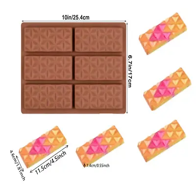 £5.99 • Buy 6 Cell Waffle Chocolate Bar Candy Mold Chocolatier Silicone Mould Snap Wax Melt