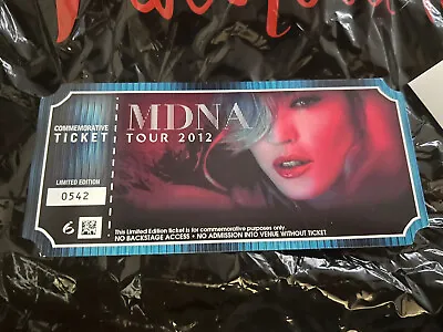 Madonna 2012 MDNA Tour Ticket. Official Item. • $30