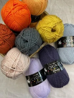 Cygnet Chunky Yarn 100% Acrylic For Knitting Crochet 100g Ball 156m 30+ Shades • £2.50