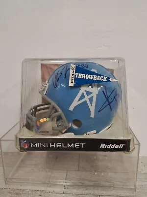 Chris Johnson Vince Young Titans Autograph Throwback Oilers Mini Helmet COA • $99.93