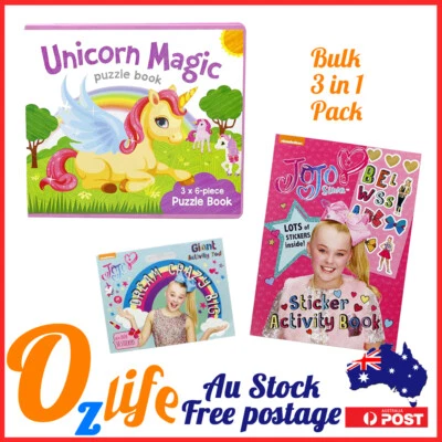$17.80 • Buy Bulk Kids' Activity Girls Craft Pack Sticker Book Jigsaw Unicorn Jojo Siwa
