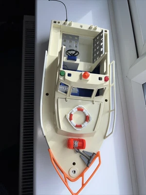 £0.99 • Buy Playmobio Geobra 1999 Coast Guard Boat Rare Bargain 