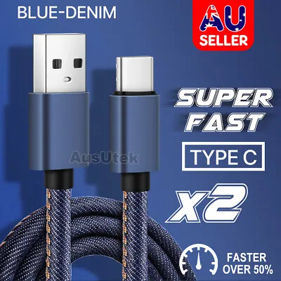 $9.99 • Buy 2X FAST CHARGE USB-C Cable For Samsung S8 S9 S10 S20 S21 S22 S23 Ultra Plus Note